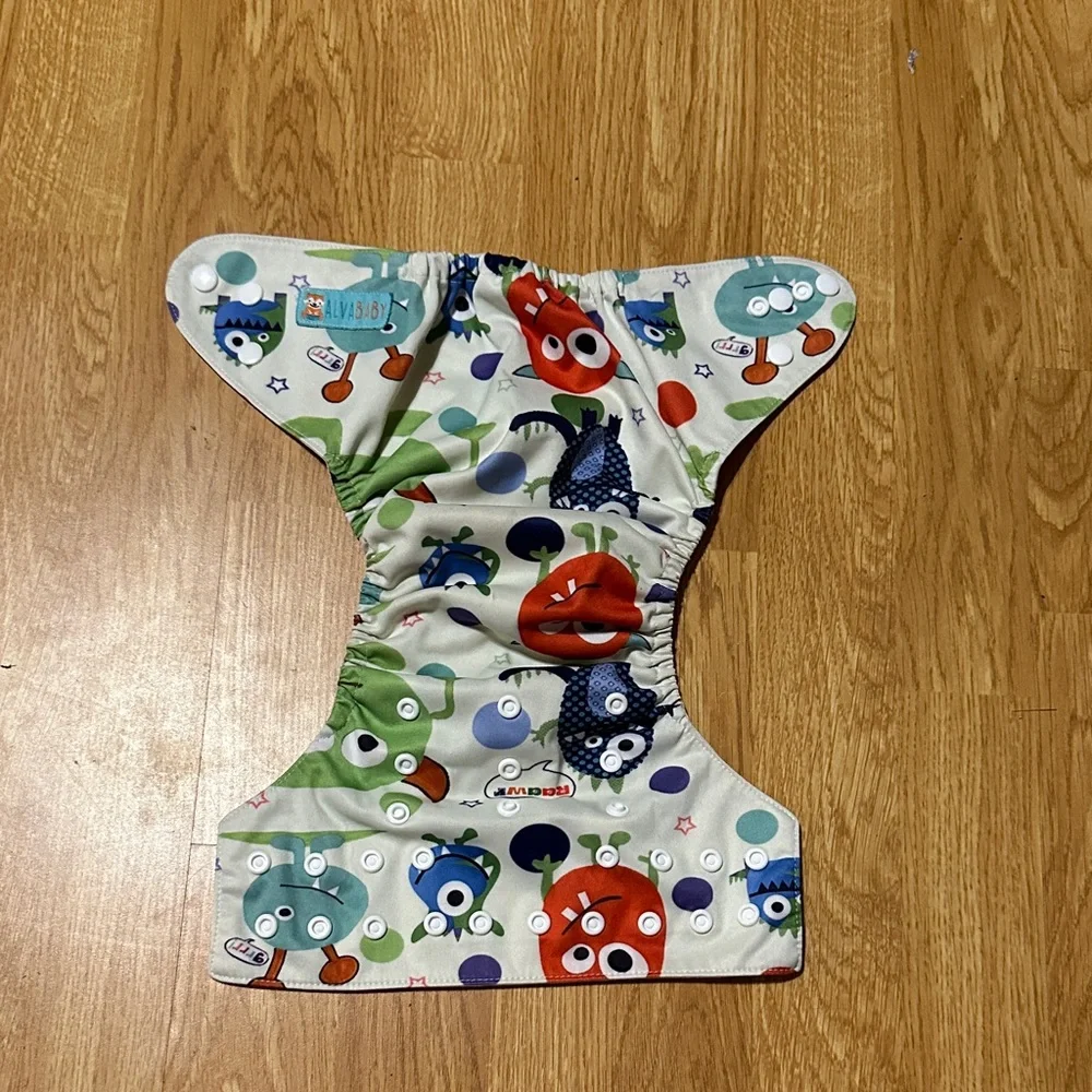 Colorful Monster Print Kids Diaper Cover